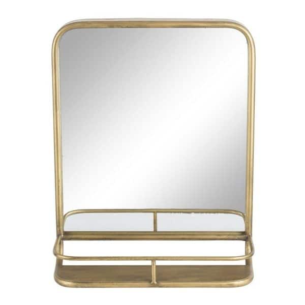 Hildia spejl med hylde i lys guld fra Lene Bjerre - 40x50 cm