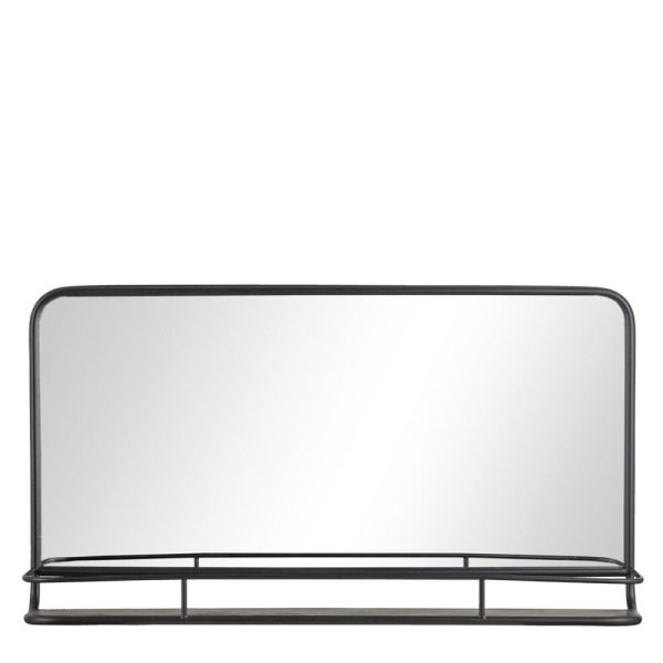 Hildia spejl med hylde i sort fra Lene Bjerre - 90x50 cm