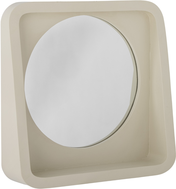 Spejl med hylde Bloomingville Phoebe natur 39,5 x 39,5 x 10 cm
