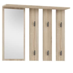 Knagerække med hylde og spejl