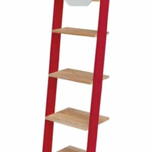 ASHME lille stigehylde med spejl - hylder i rød/asketræ